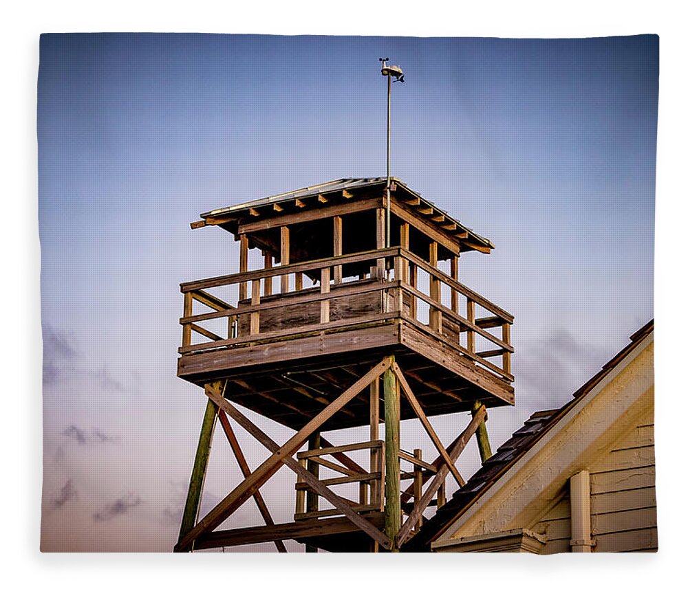 House Of Refuge Fleece Blanket featuring the photograph Watchtower Sunset by Blair Damson