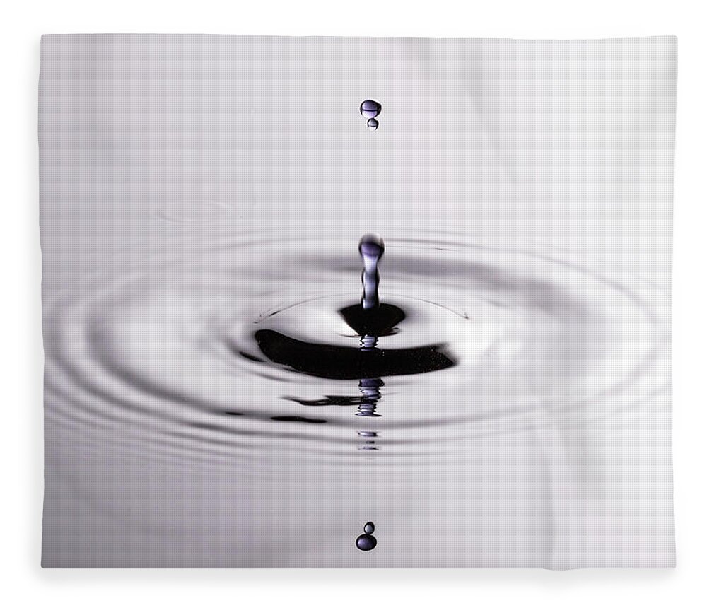 Close Up Fleece Blanket featuring the photograph Water Drops Splash Down Purple by Amelia Pearn