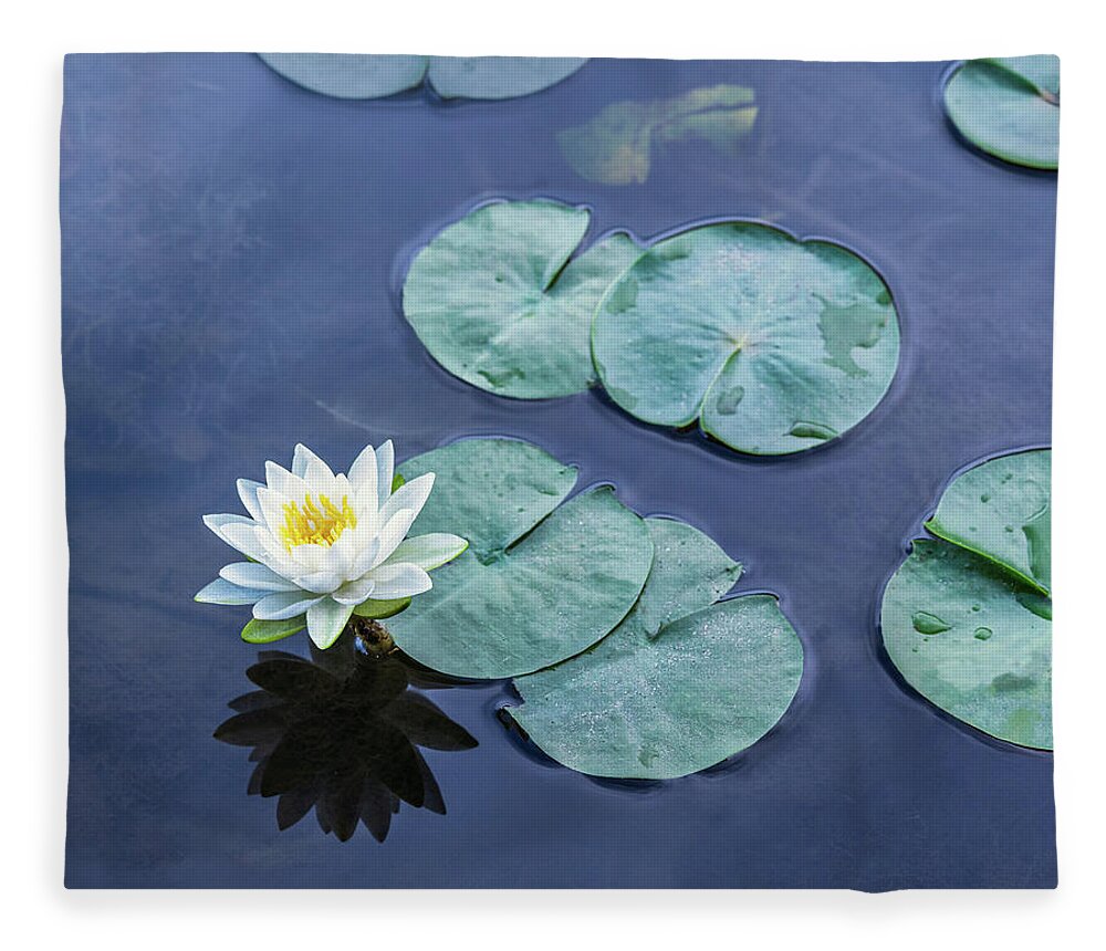 White Fleece Blanket featuring the photograph Water Lily Named for a Nymph by Marianne Campolongo