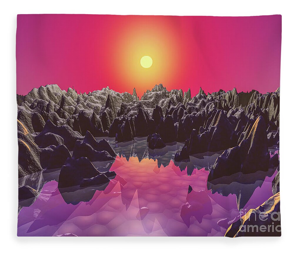 Water Fleece Blanket featuring the digital art Water On Mars by Phil Perkins