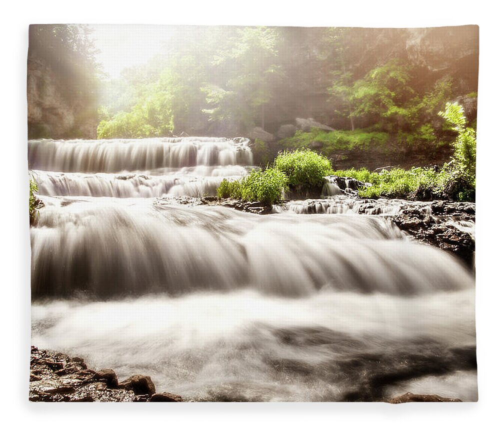  Fleece Blanket featuring the photograph Waterfall Love by Nicole Engstrom