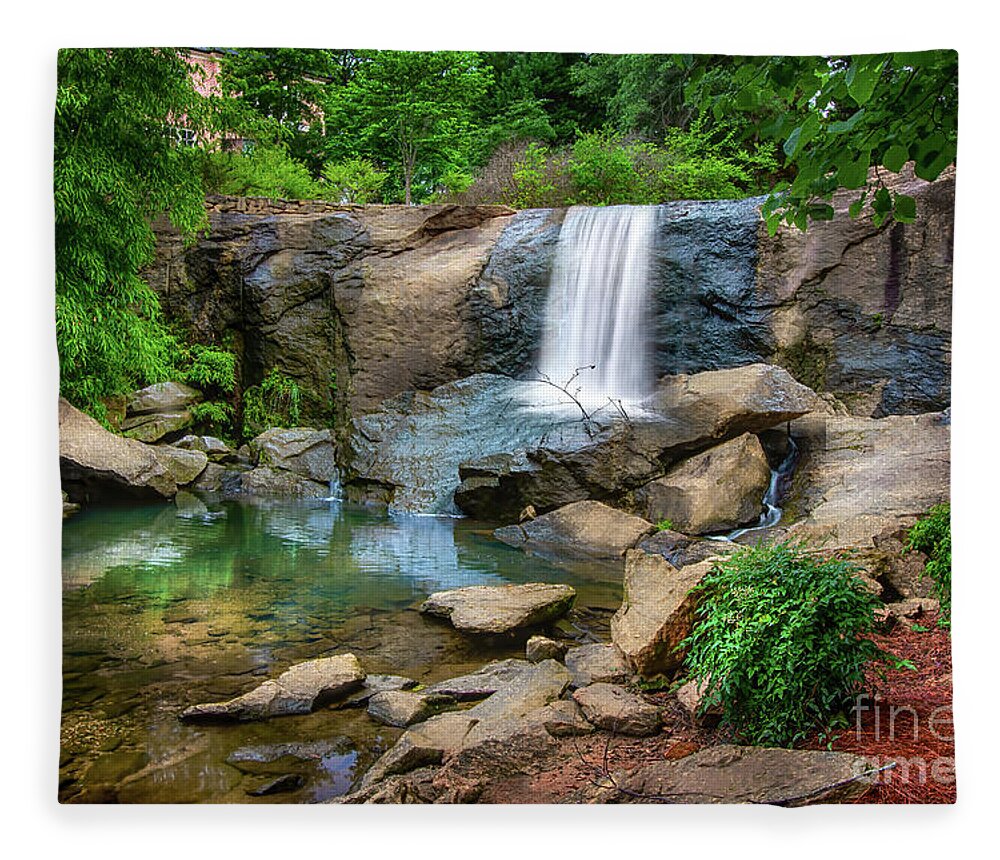 Waterfall Fleece Blanket featuring the photograph Waterfall on the Reedy by Shelia Hunt