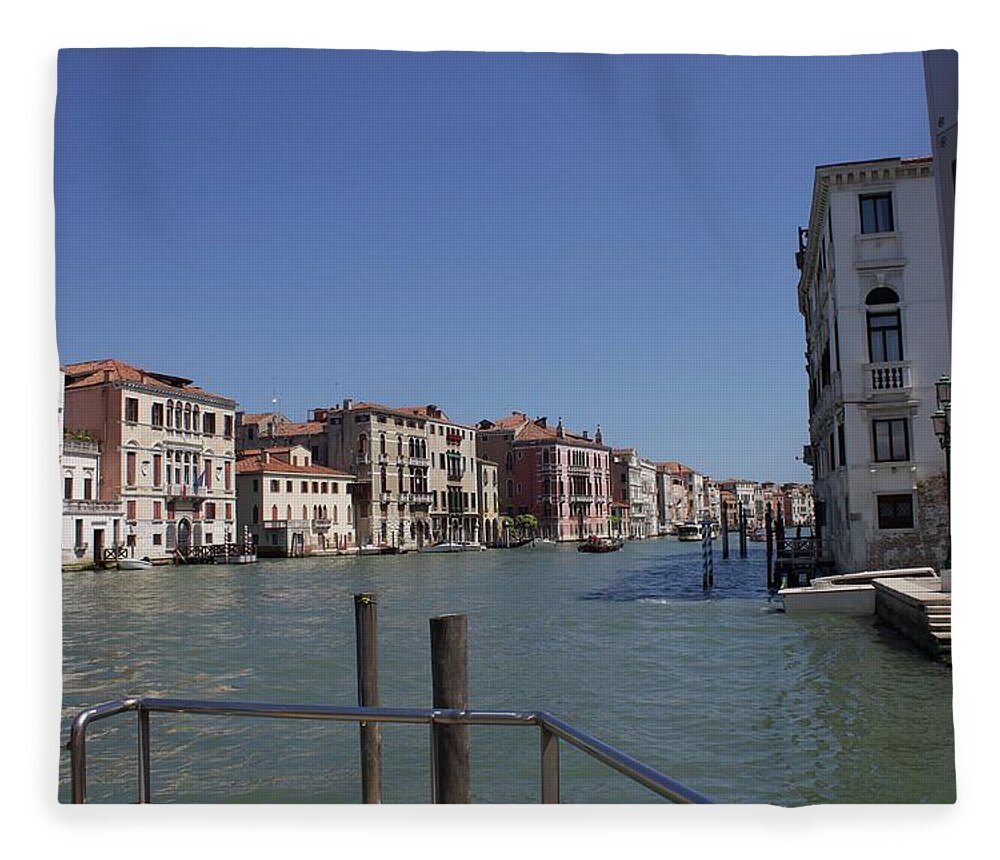 Water Fleece Blanket featuring the photograph Waterway of Venice, Italy by Yvonne M Smith