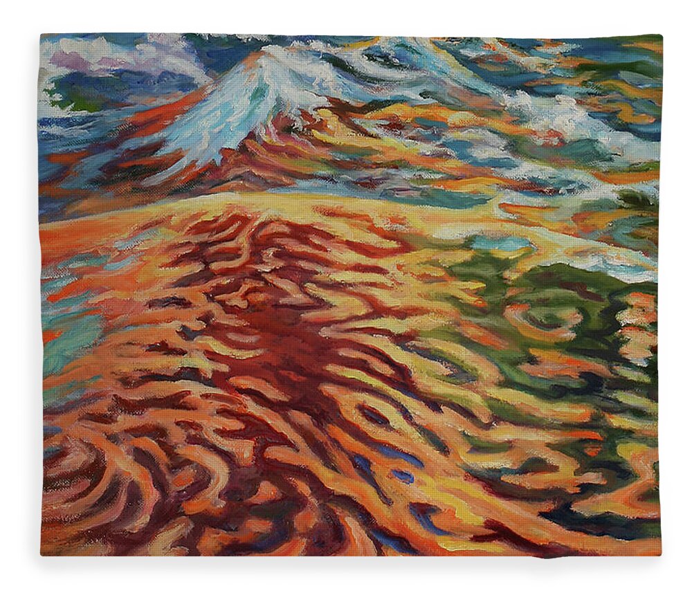 Facemask Water Wave Abstract Fleece Blanket featuring the painting Wave Facemask by Page Holland