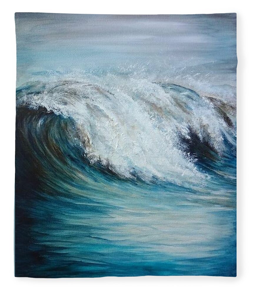 Peaceful Fleece Blanket featuring the painting Wave of Peace by Michelle Pier