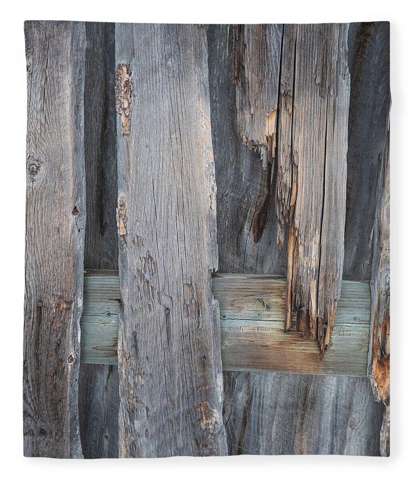 Old Fleece Blanket featuring the photograph Weathered Boards by Karen Rispin