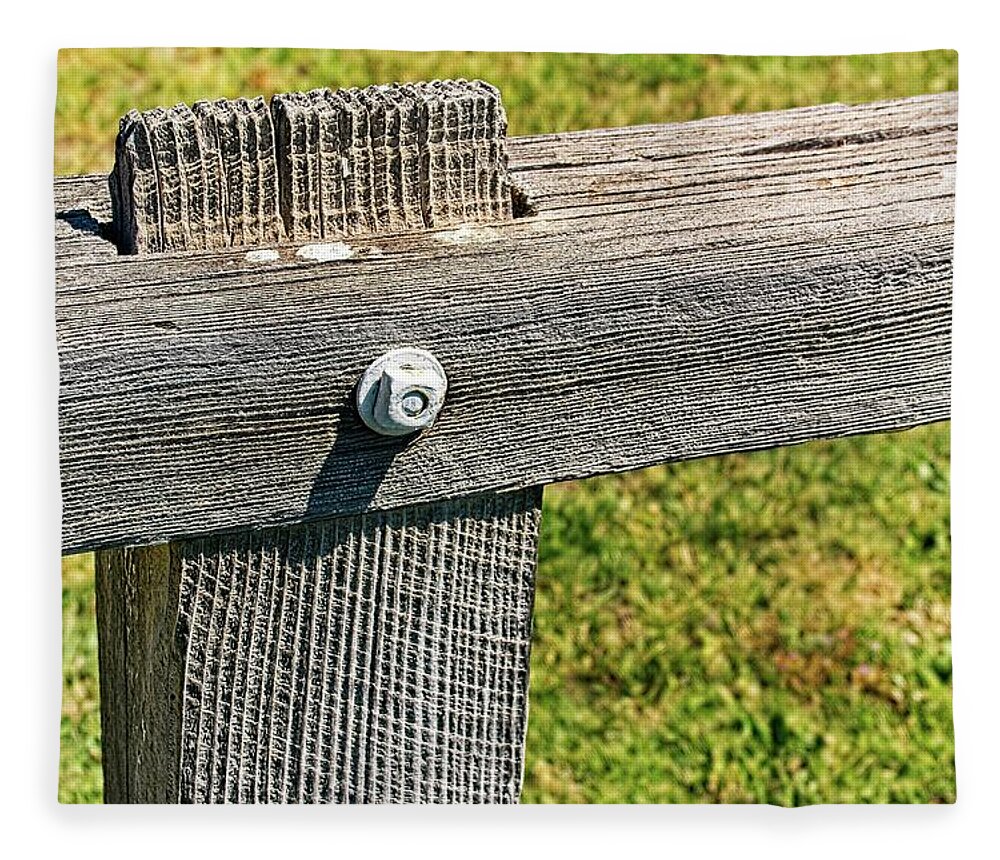 Timber Fleece Blanket featuring the photograph Weathered Fence by David Desautel
