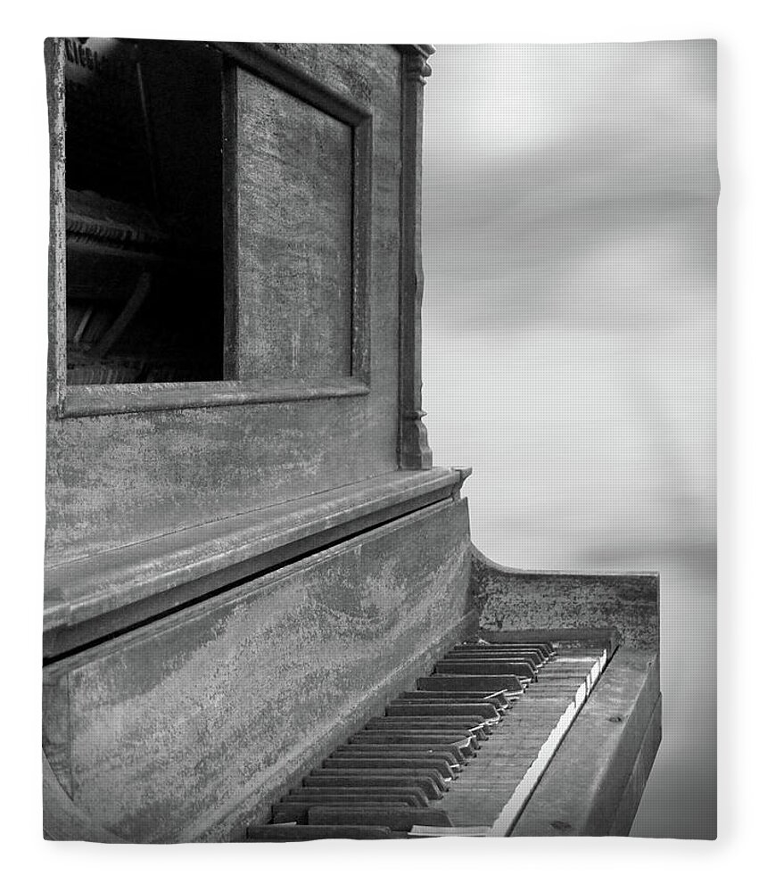 Landscape Fleece Blanket featuring the photograph Weathered Piano 2 by Mike McGlothlen
