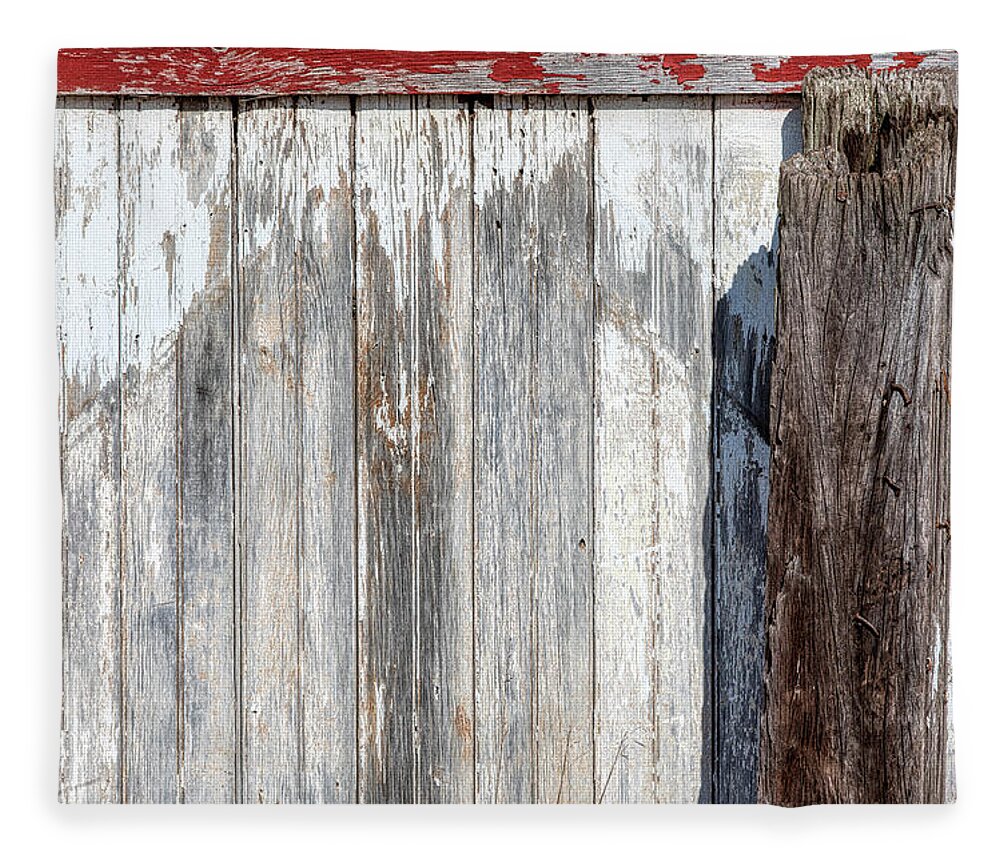 Americana Fleece Blanket featuring the photograph Weathered Wood Barn Door by David Letts