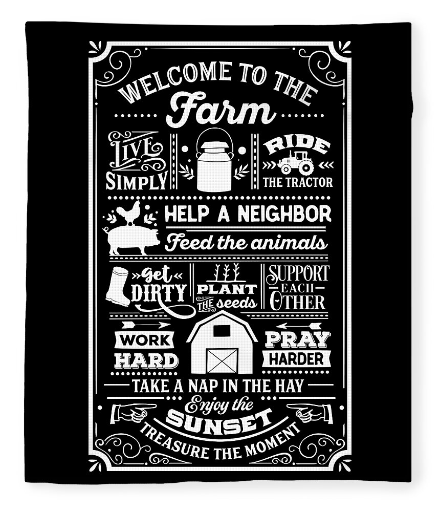 Family Fleece Blanket featuring the digital art Welcome To The Farm by Sambel Pedes