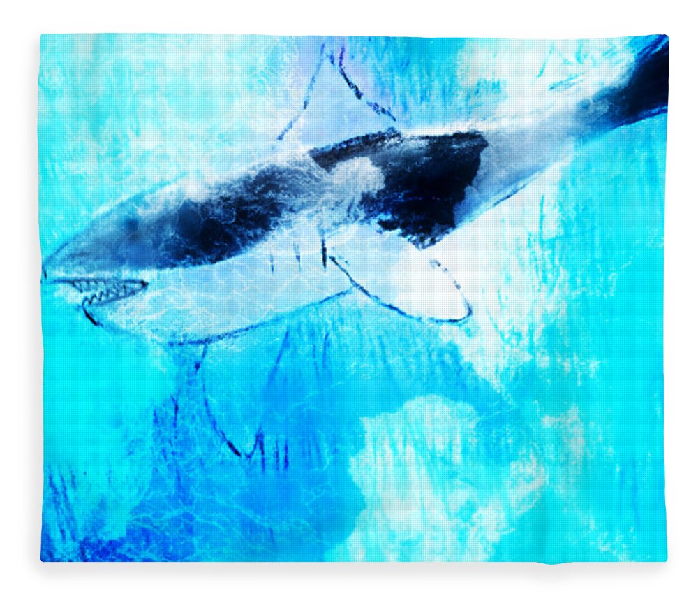Whale Fleece Blanket featuring the drawing Whale Art by Anna Adams