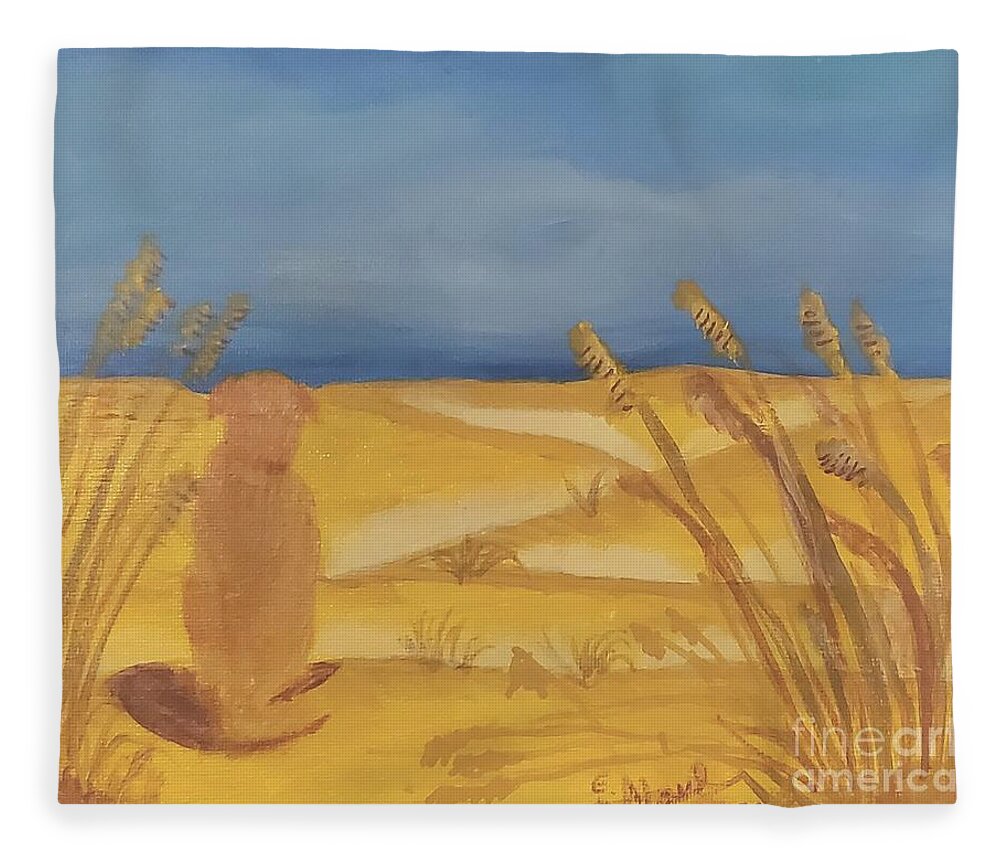Ukraine Fleece Blanket featuring the painting Where Are My People by Elizabeth Mauldin