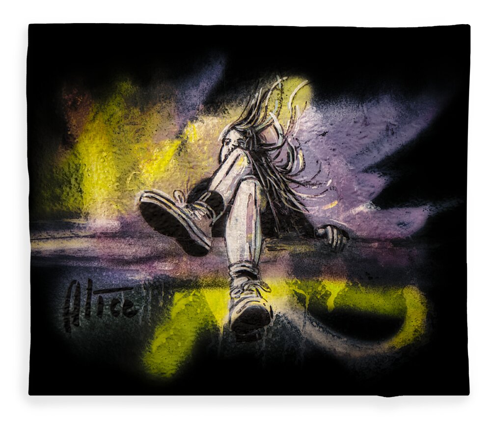 T-shirt Fleece Blanket featuring the digital art Where is Alice? by Micah Offman