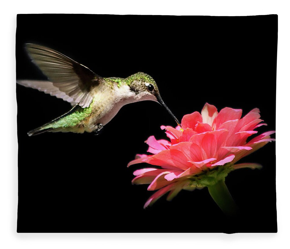 Hummingbirds Fleece Blanket featuring the photograph Whispering Hummingbird Square by Christina Rollo