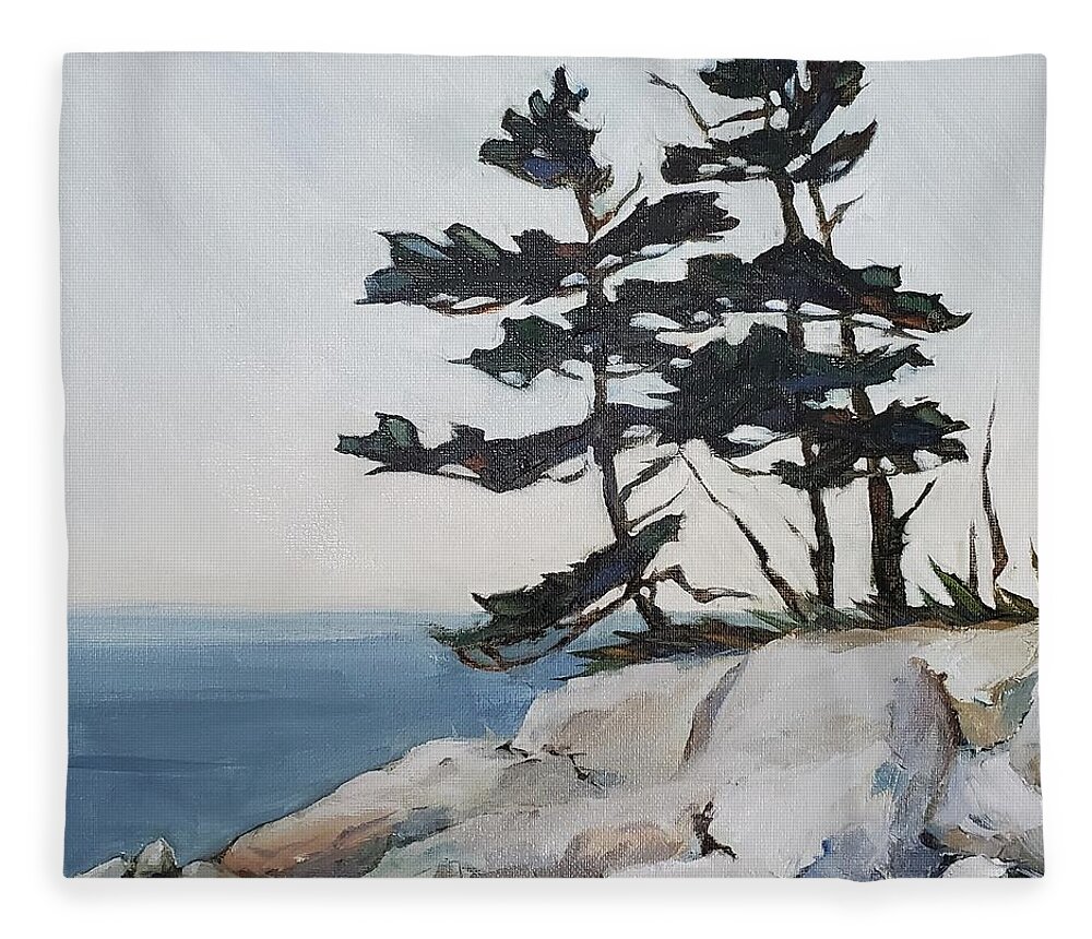 Landscape Fleece Blanket featuring the painting Whispers by Sheila Romard