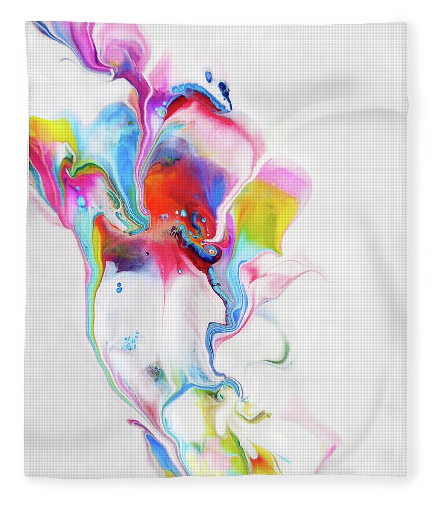Colorful Fleece Blanket featuring the painting Whistle by Deborah Erlandson