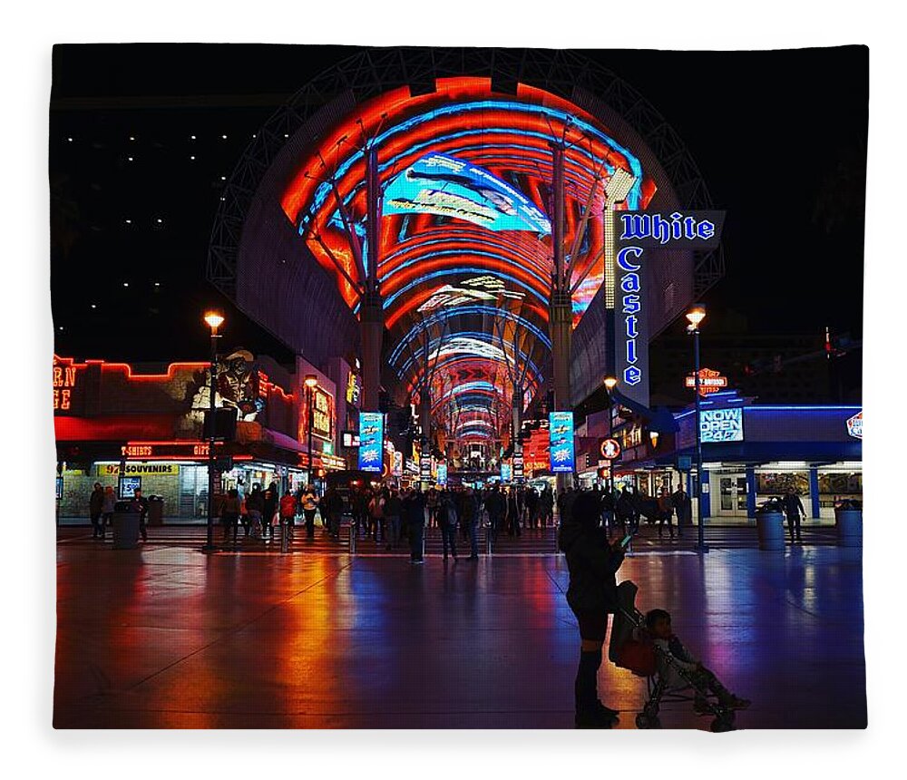  Fleece Blanket featuring the photograph White Castle on Fremont by Rodney Lee Williams