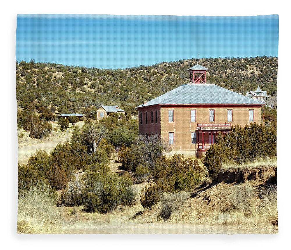 School Fleece Blanket featuring the photograph White Oaks Schoolhouse by Susan Rissi Tregoning