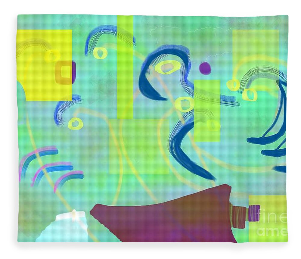 Abstract Art Fleece Blanket featuring the digital art Why Are You Not Dancing by Jeremiah Ray