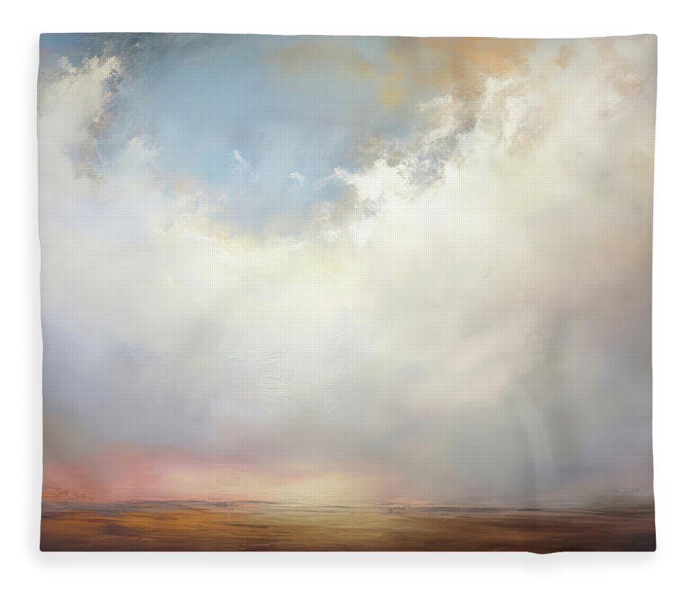 Wide Open Spaces Fleece Blanket featuring the painting Wide Open Spaces Eternal Sky by Jai Johnson