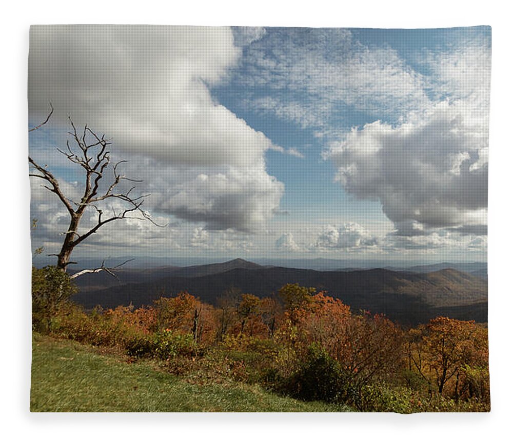 Blue Ridge Parkway Fleece Blanket featuring the photograph Wide View of the Blue Ridge Mountains by Joni Eskridge