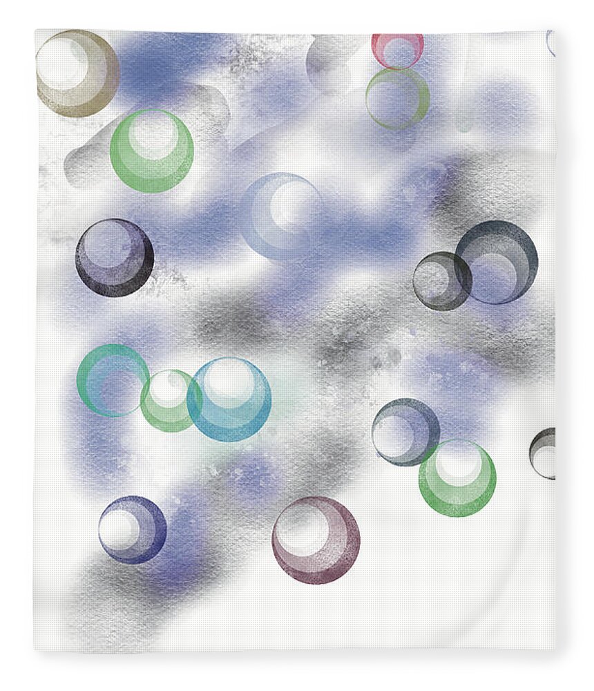 Abstract Expressionism Fleece Blanket featuring the digital art Wild Digi #1 by Zotshee Zotshee