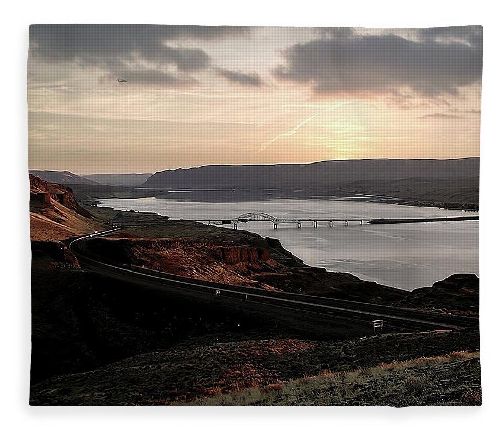 Columbia River Fleece Blanket featuring the photograph Wild Horse Lookout - Washington by DArcy Evans