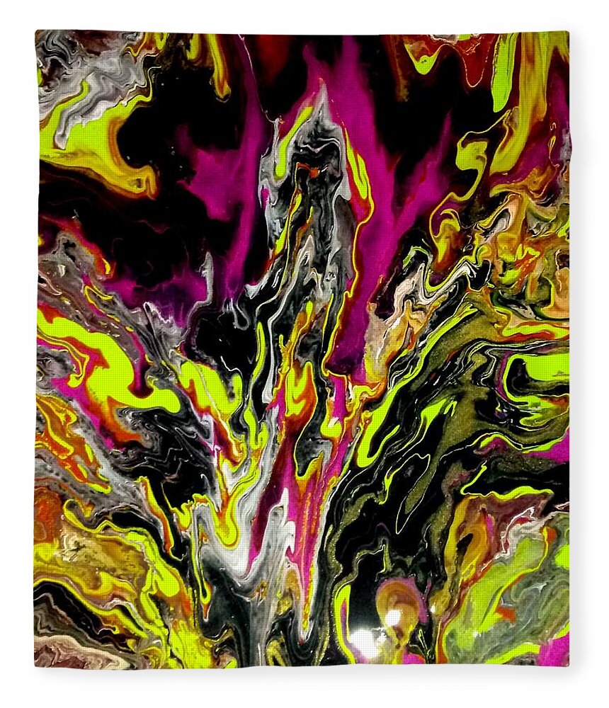 Bright Fleece Blanket featuring the painting Wild Night by Anna Adams