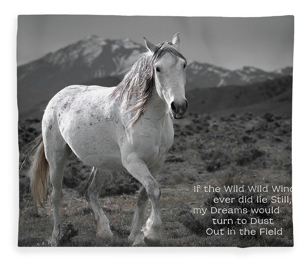 Wild Horses Fleece Blanket featuring the photograph Wild, Wild Wind by Mary Hone