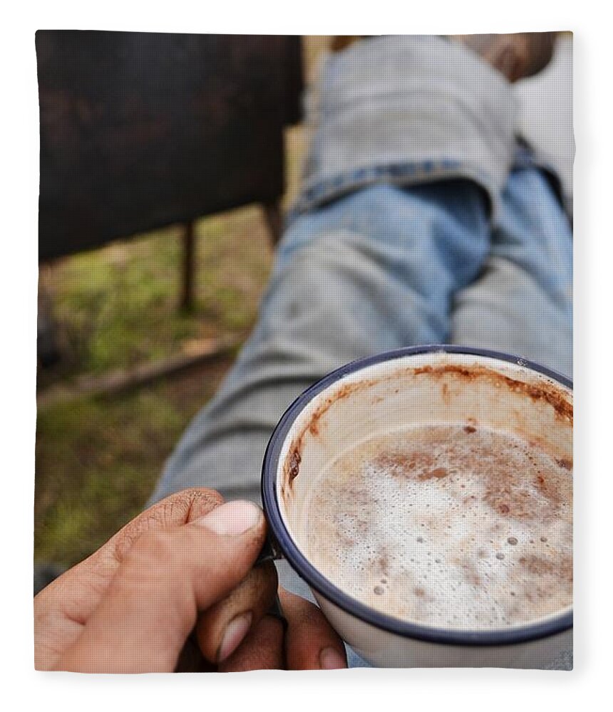 Food Photography Fleece Blanket featuring the photograph Wilderness Latte by Alden White Ballard