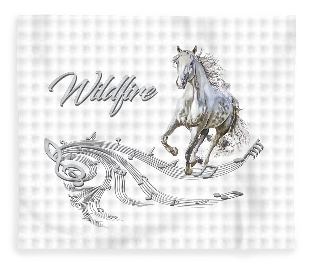 Horse Fleece Blanket featuring the mixed media Wildfire Dream Horse Art 1 by Walter Herrit