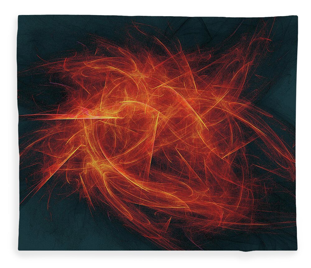 Rick Drent Fleece Blanket featuring the digital art Wildfire by Rick Drent
