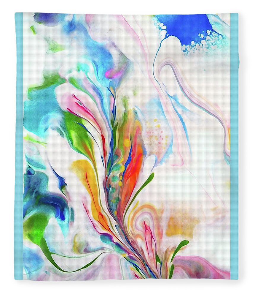 Abstract Fleece Blanket featuring the painting Willing by Deborah Erlandson