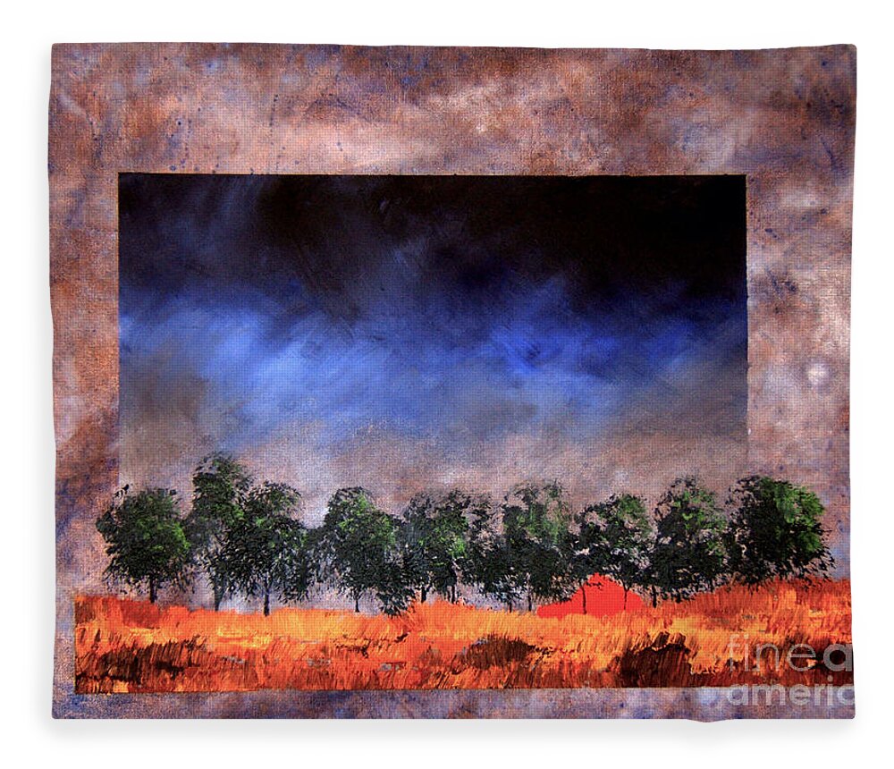 Acrylic Fleece Blanket featuring the painting Windows #20 by William Renzulli