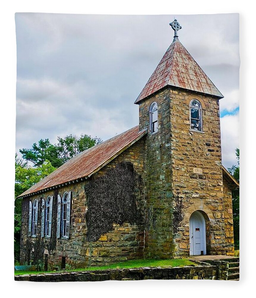  Fleece Blanket featuring the photograph Winston Chapel by Stephen Dorton