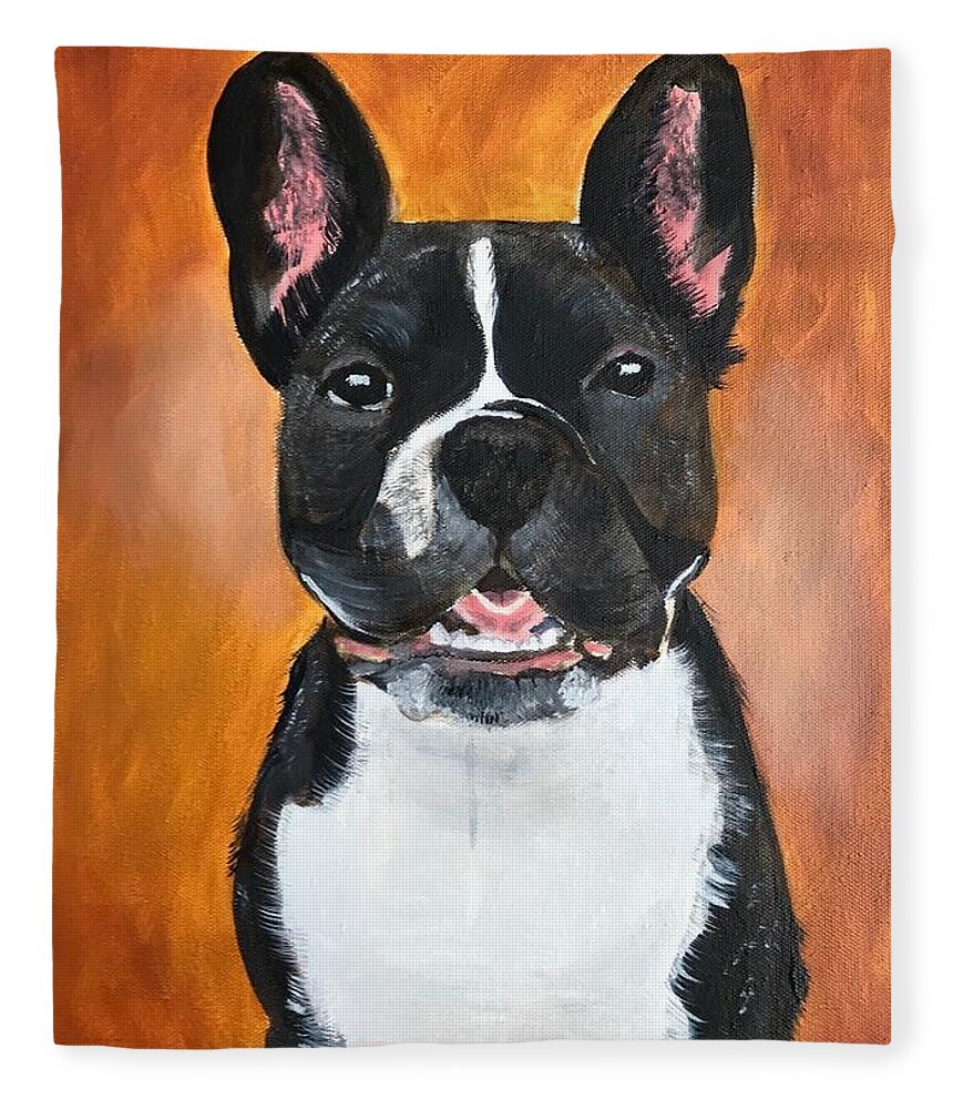 Pets Fleece Blanket featuring the painting Winston by Kathie Camara