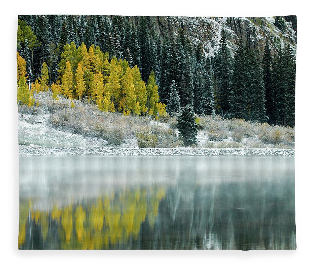 Winter Fleece Blanket featuring the photograph Winter Fresh Fall by Wesley Aston
