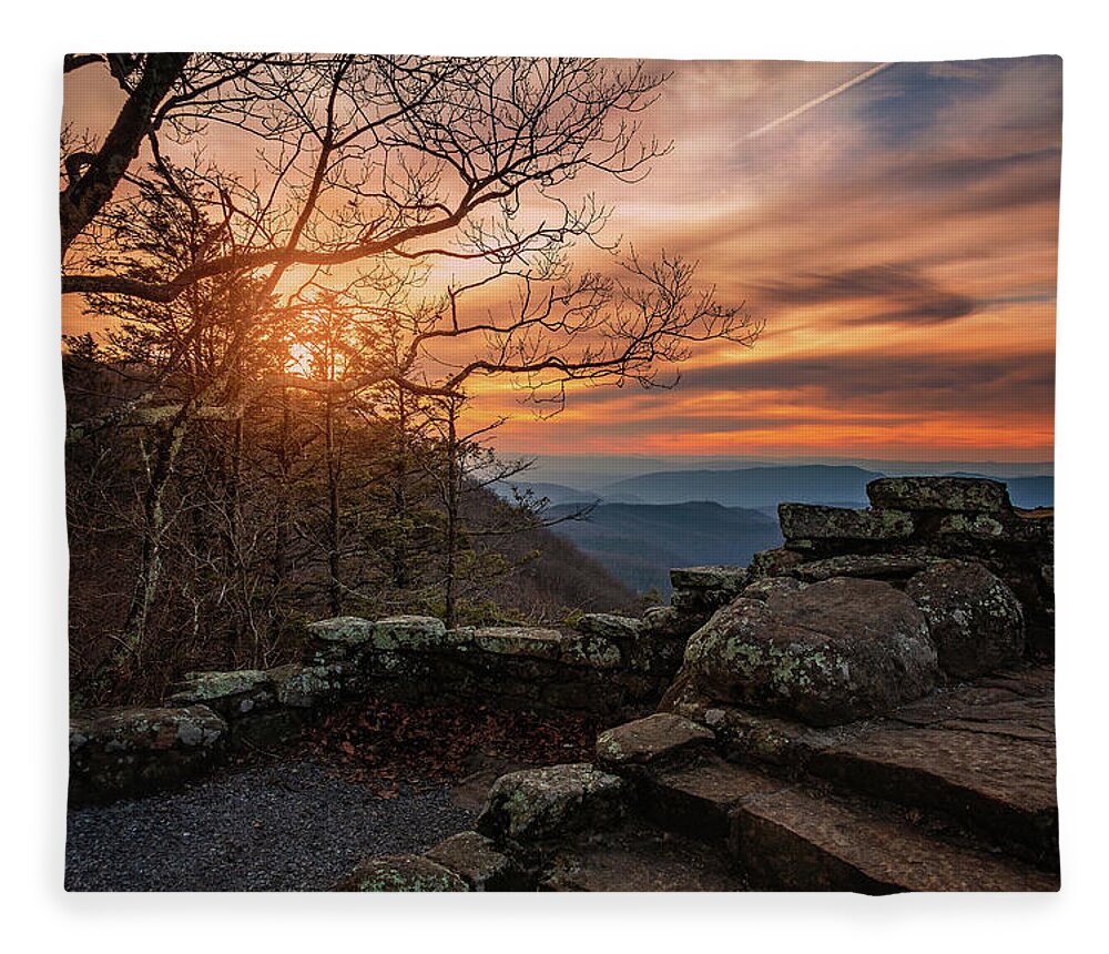 Sunset Fleece Blanket featuring the photograph Winter Light at Thunder Ridge by Tricia Louque