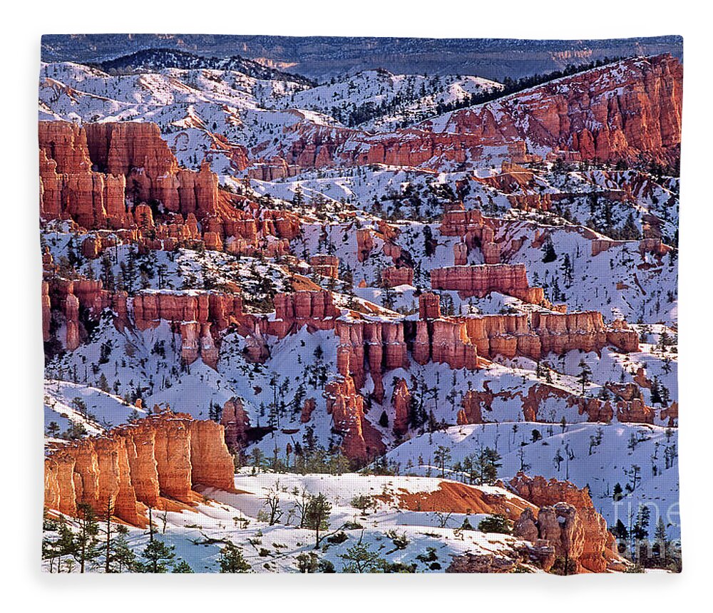 Dave Welling Fleece Blanket featuring the photograph Winter Sinking Ship And Hoodoos Bryce Canyon National Park by Dave Welling