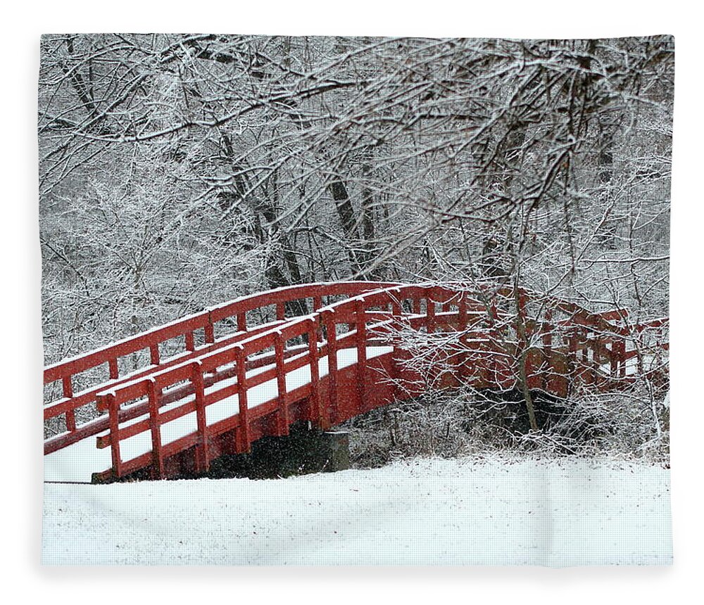 Red Fleece Blanket featuring the photograph Winter Solitude by Lens Art Photography By Larry Trager