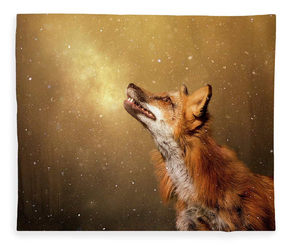 Fox Fleece Blanket featuring the digital art Winter Wonder by Nicole Wilde