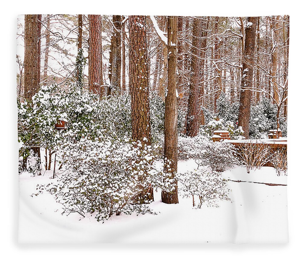 Snow Fleece Blanket featuring the photograph Winter Wonderland by Ola Allen