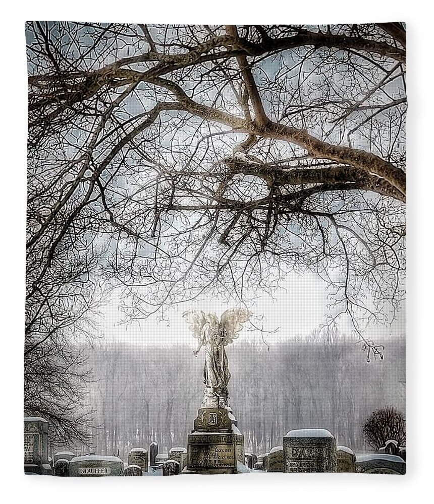 Angel Fleece Blanket featuring the photograph Winter's Angel by Dark Whimsy