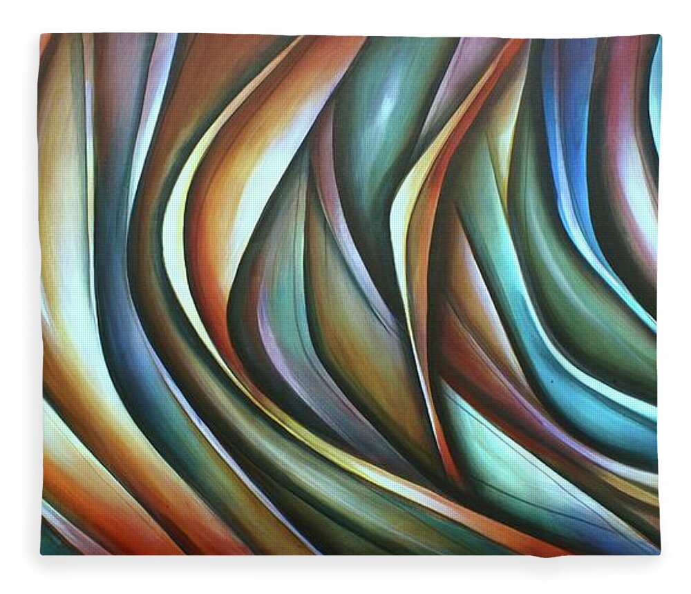 Multicolor Fleece Blanket featuring the painting Wisp by Michael Lang