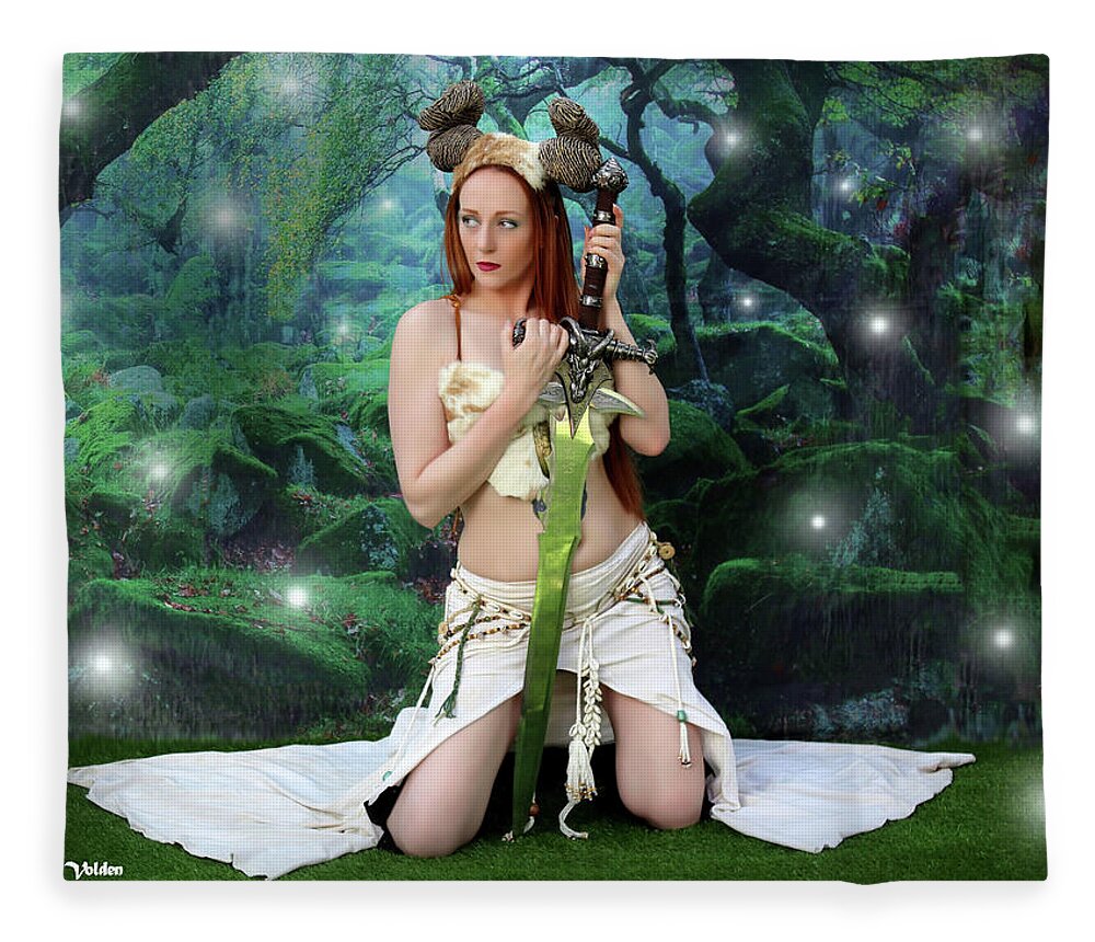 Black Widow Fleece Blanket featuring the photograph Witch of the Fairy Wood by Jon Volden