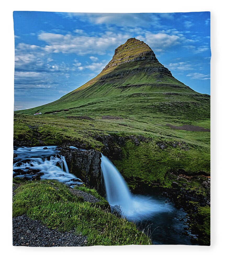 Iceland Fleece Blanket featuring the photograph Witch's Hat Falls by Tom Singleton