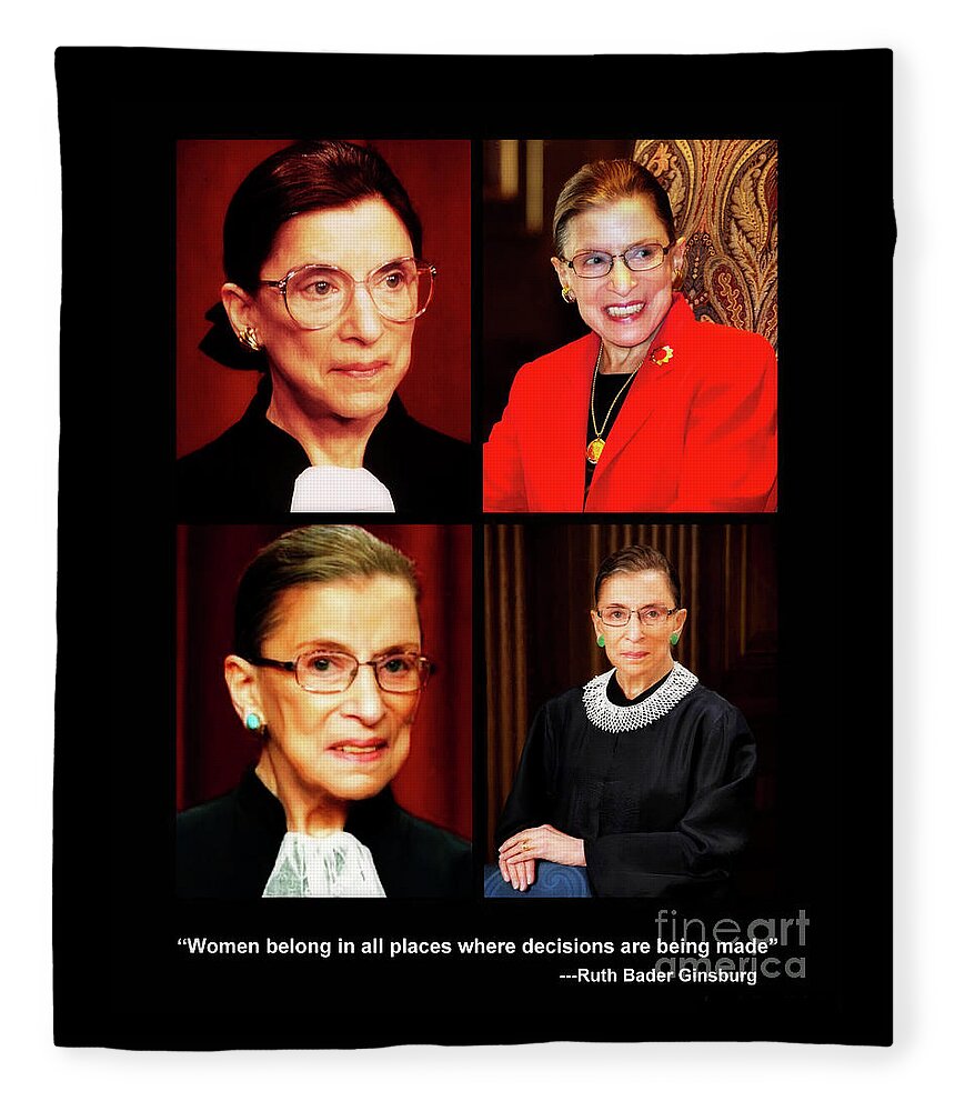 Supreme Court Fleece Blanket featuring the photograph Women Belong - In Honor of Ruth Bader Ginsburg by Mitchell R Grosky