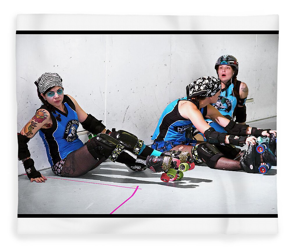Roller Derby Fleece Blanket featuring the photograph Women Who Fly #18 by Christopher W Weeks