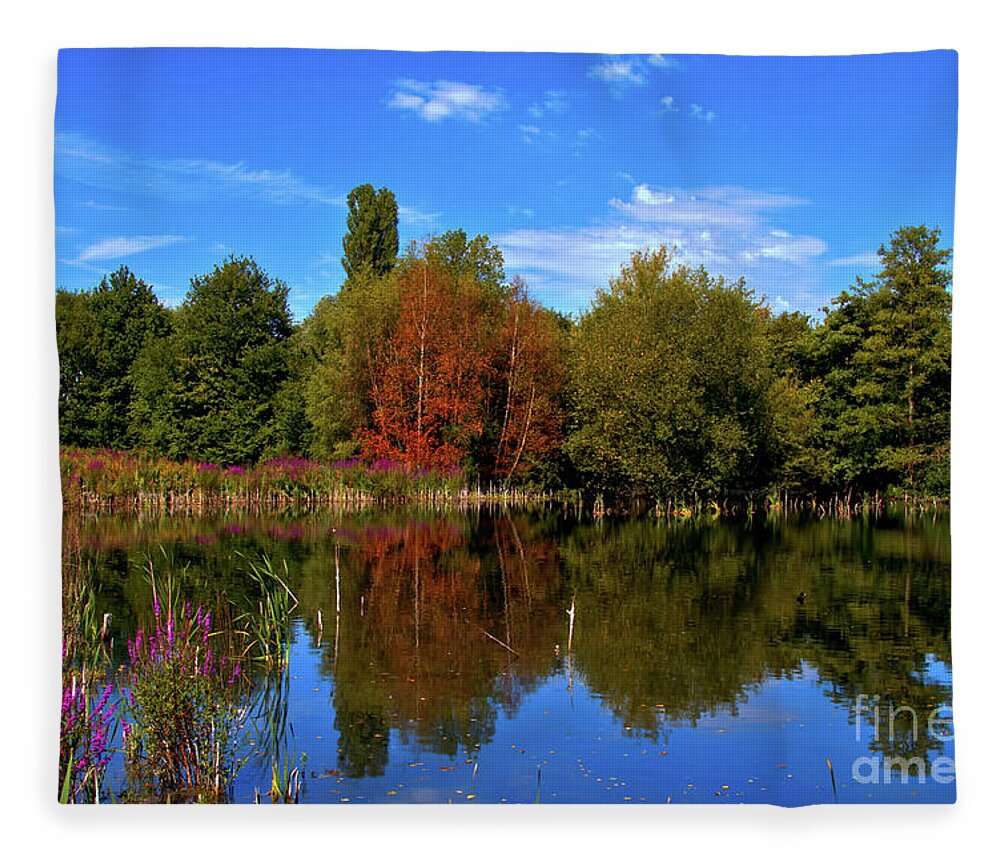 Nature Fleece Blanket featuring the photograph Woodland Pool by Stephen Melia