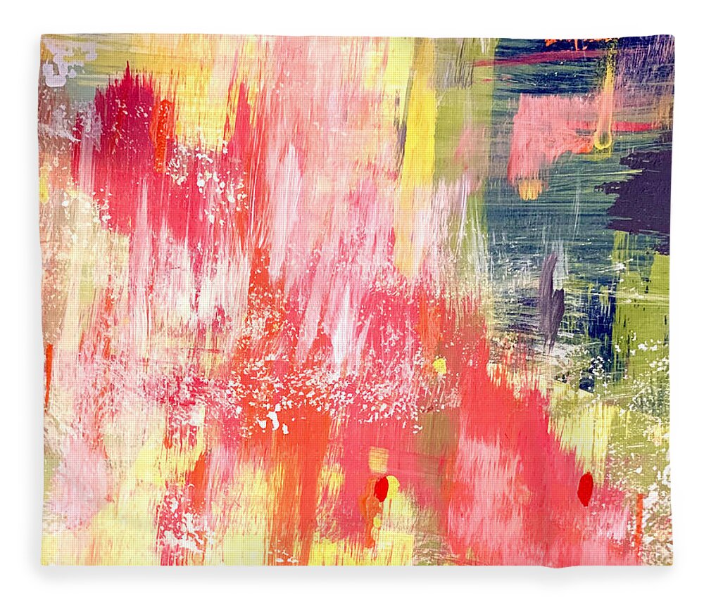 Abstract Fleece Blanket featuring the painting World Upside Down by Christie Olstad